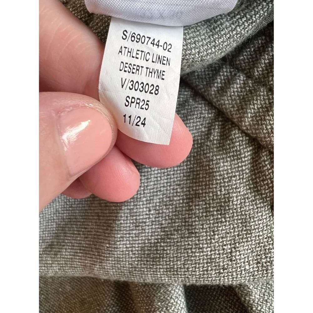 Banana Republic Athletic Linen Blend Pants Mens 32 Desert Thyme Green Resort